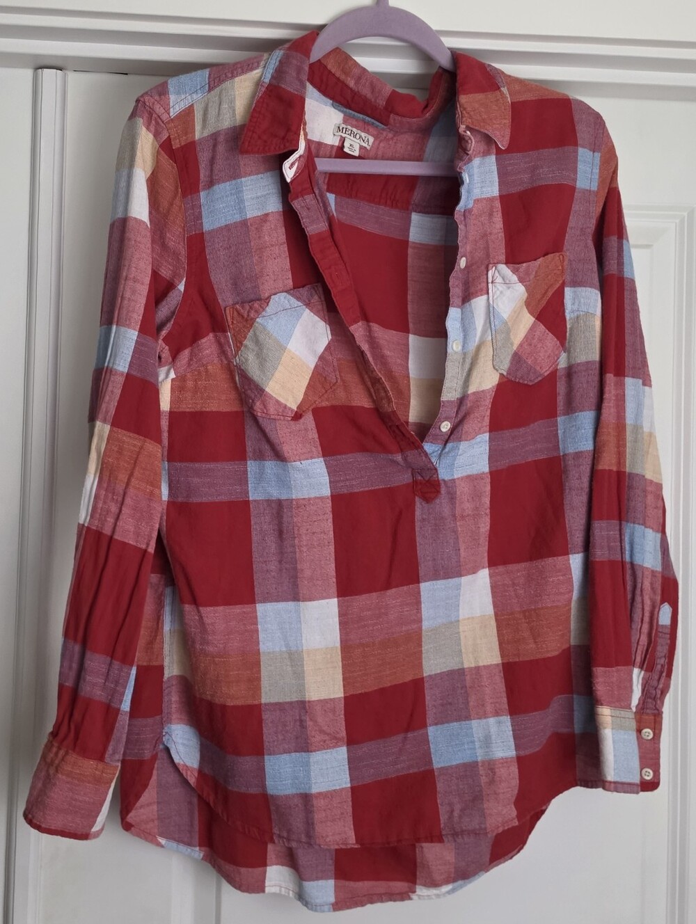 Merona Red Plaid Button-Down Shirt